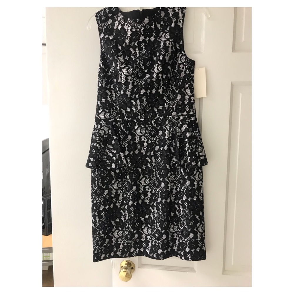 SHOSHANNA BLACK AND WHITE LACE DRESS